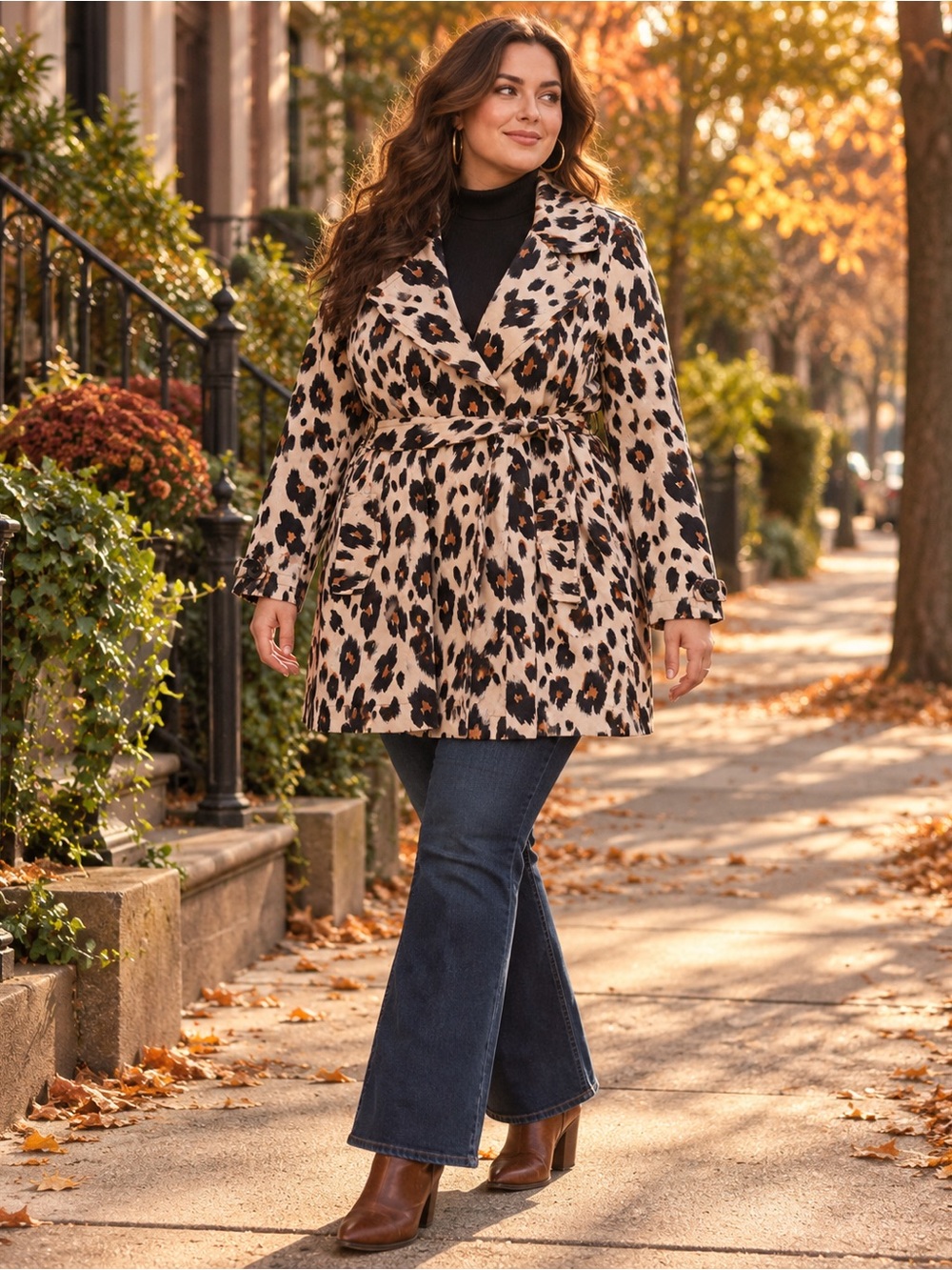Robert Louis XL Leopard Print Belted Coat Animal Print Jacket